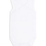 Body bébé croisé sans manches blanc uni