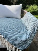 JETE COTON ATHENES  VERT EMERAUDE 160X250CM – Image 2
