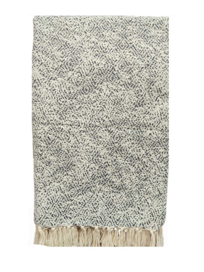 JETE COTON CAPRI GRIS MOYEN 160X250CM – Image 2