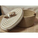 CORBEILLE + COUVERCLE EN JUTE