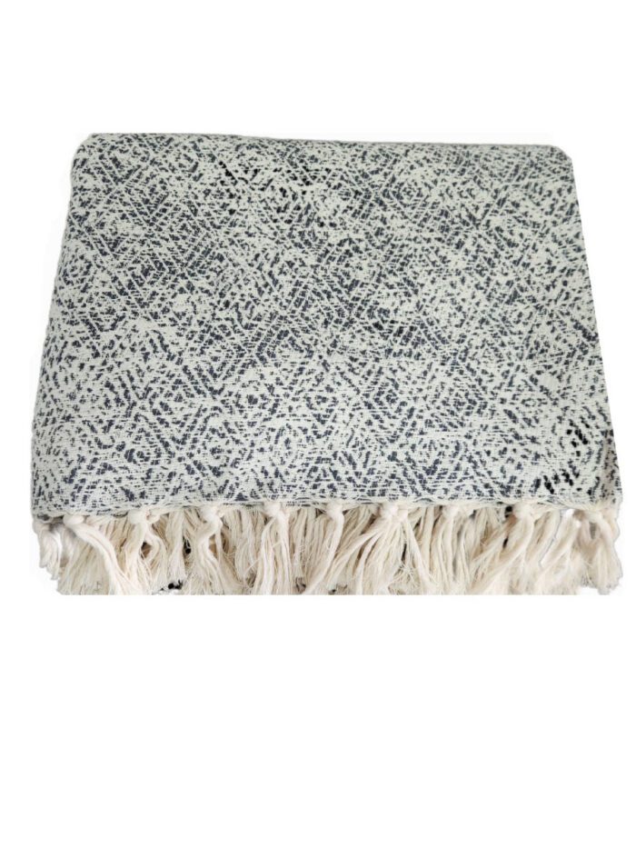 JETE COTON CAPRI GRIS MOYEN 160X250CM – Image 3