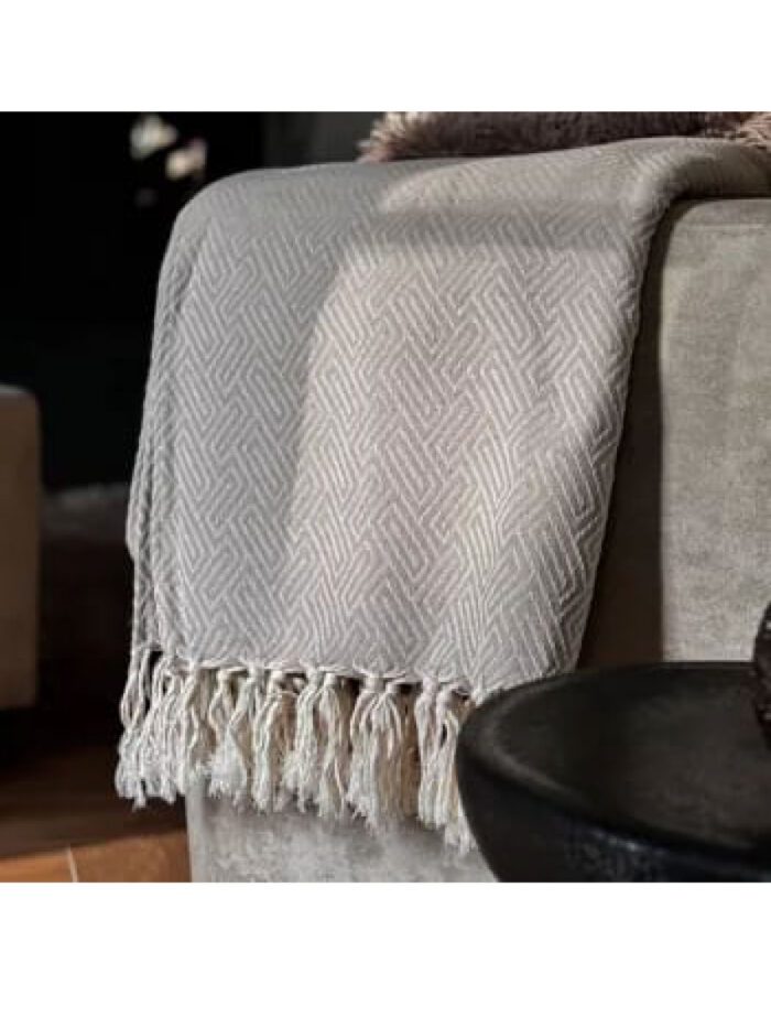 JETE COTON ATHENES  TAUPE CLAIR 160X250CM – Image 2