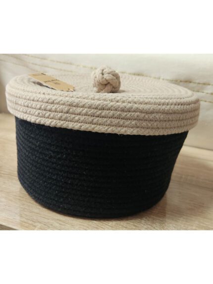 CORBEILLE + COUVERCLE EN JUTE