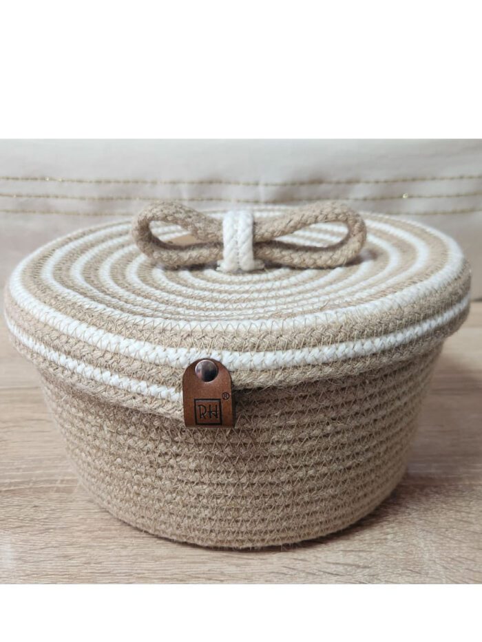 CORBEILLE + COUVERCLE EN JUTE – Image 2