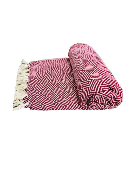 JETE COTON ATHENES BORDEAUX 160X250CM