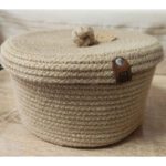 CORBEILLE + COUVERCLE EN JUTE