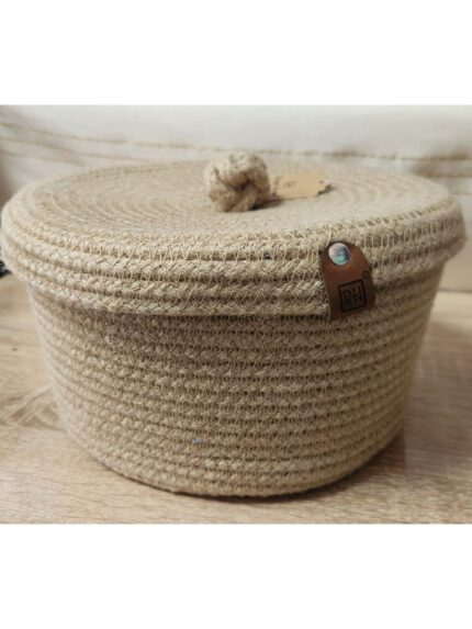 CORBEILLE + COUVERCLE EN JUTE