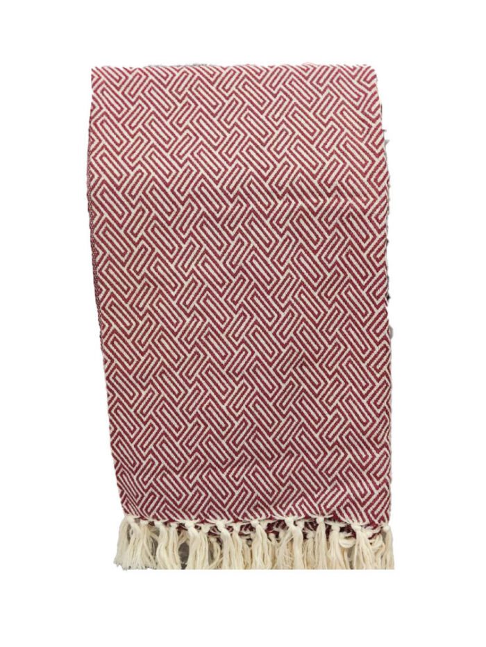 JETE COTON ATHENES BORDEAUX 160X250CM – Image 3