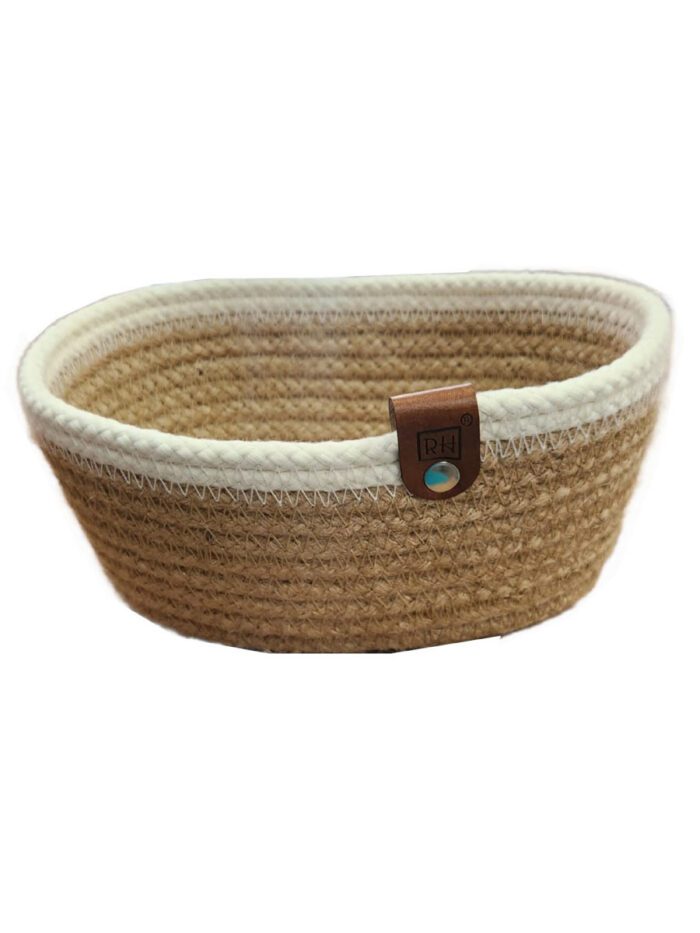 CORBEILLE DE RANG  MULTI USAGES AVEC BORD BLANC OVALE 15/H8 – Image 2