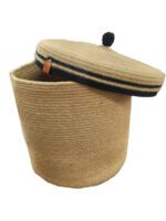 PANIER AVEC COUVERCLE 30/H30 CM EN JUTE – Image 2
