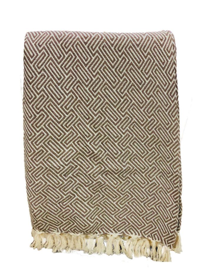 JETE COTON ATHENES  TAUPE 160X250CM – Image 2