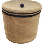 PANIER AVEC COUVERCLE 30/H30 CM EN JUTE