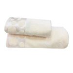 ENSEMBLE  EPONGE VELOUR CERCLE 100*160+SERV 50*90 ECRU
