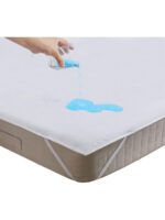 PROTEGE MATELAS BEBE 60x120 PLAT  IMPERMEABLE BLANC – Image 3