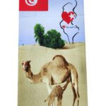 Serviette de Plage – Carte de la Tunisie – 70x150 cm