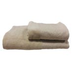 ENS EPONGE VELOUR JULYA DIAG 100*160+SERV 50*90 BEIGE FONCE
