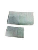 ENS EPONGE VELOUR JULYA DIAG 100*160+SERV 50*90 VERT D EDAU – Image 2