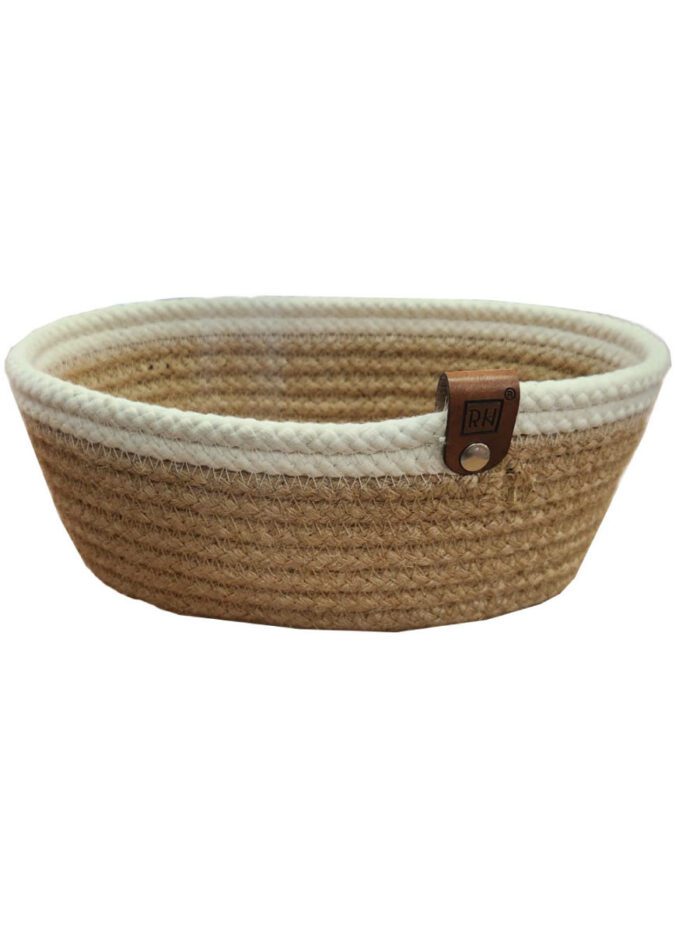 CORBEILLE DE RANG MULTI USAGES AVEC BORD BLANC OVALE 17/H8 – Image 2