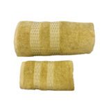 ENSEMBLE EPONGE BOUCLE DRAP 100X160+SERV 50X90 ALIX JAUNE AMBRE