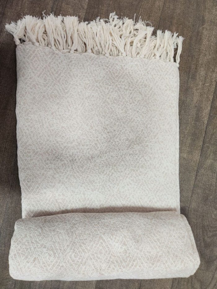 JETE COTON CAPRI  TAUPE CLAIR 160X250CM – Image 3