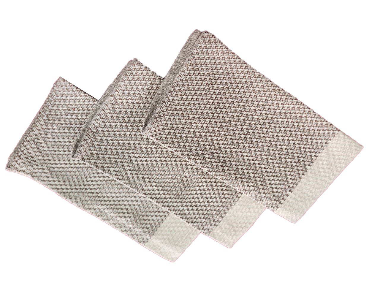 7404-3-1.jpg Lot de 3 SERVIETTES DE TABLE ARABESQUE 43*56cm – Image 1