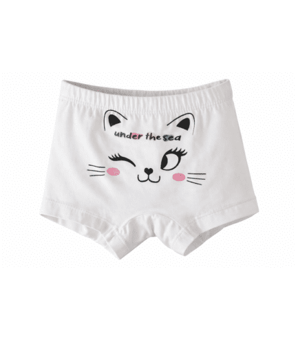 BOXEUR FILLETTE BLANC "UNDER THE SEA"