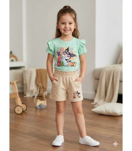 Ensemble 2 pièces short fille PISTACHE