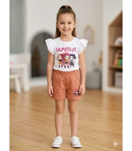 Ensemble 2 pièces short fille BLANC