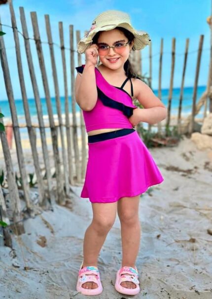 MAILLOT FILLE JUPETTE ROSE