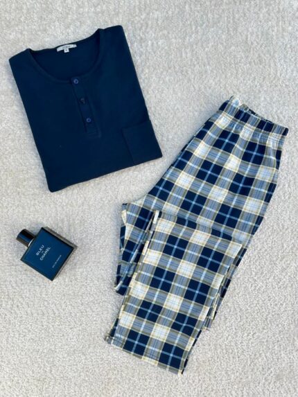 Pyjama Homme Manches longues Deux Pièces coton