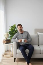 PYJAMA HOMME PULL MANCHES LONGUES GRIS