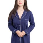PYJAMA ROBE CHEMISE 100 % Coton MARINE