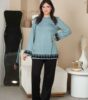 Set femme tunique vert & pantalon noir