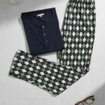 PYJAMA HOMME PULL ML MARINE PANT IMP MOTIF ARGYLE