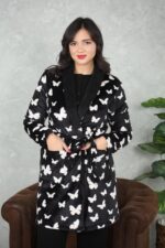 PYJAMA FEMME PULL +PANTALON UNI +RB POLAIRE NOIR – Image 5