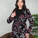 PYJAMA FEMME PULL +PANTALON UNI +RB POLAIRE NOIR