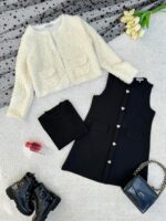 ENSEMBLE FILLE 3 PCS ROBE +VESTE – Image 3