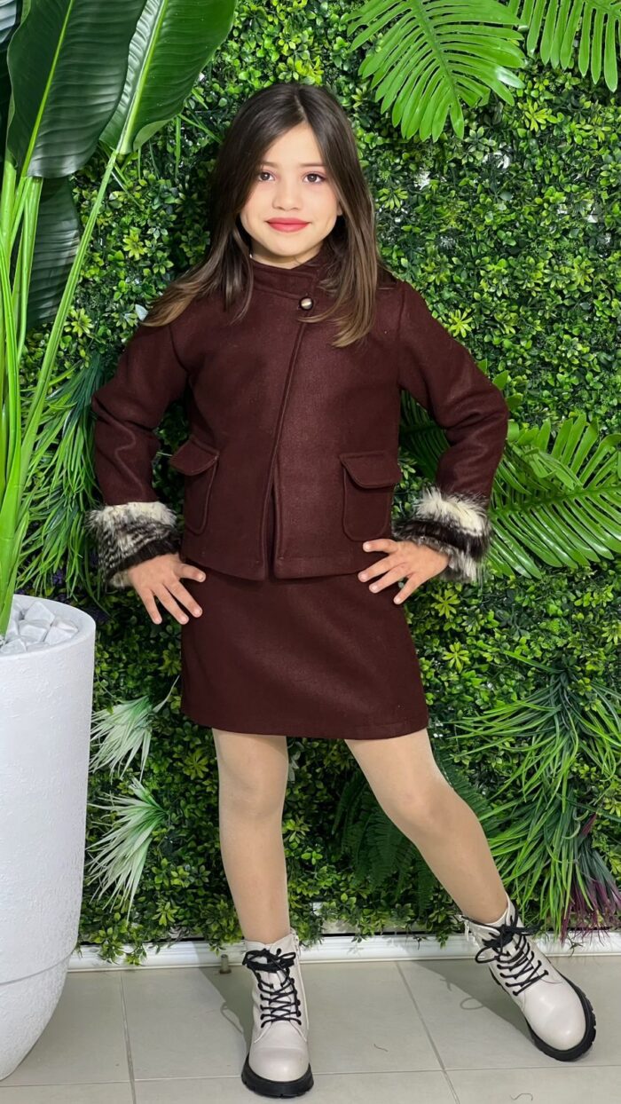ENSEMBLE 3 PCS FILLE ROBE + VESTE – Image 2