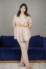 PYJAMA FEMME 4 PC BEIGE – Image 2