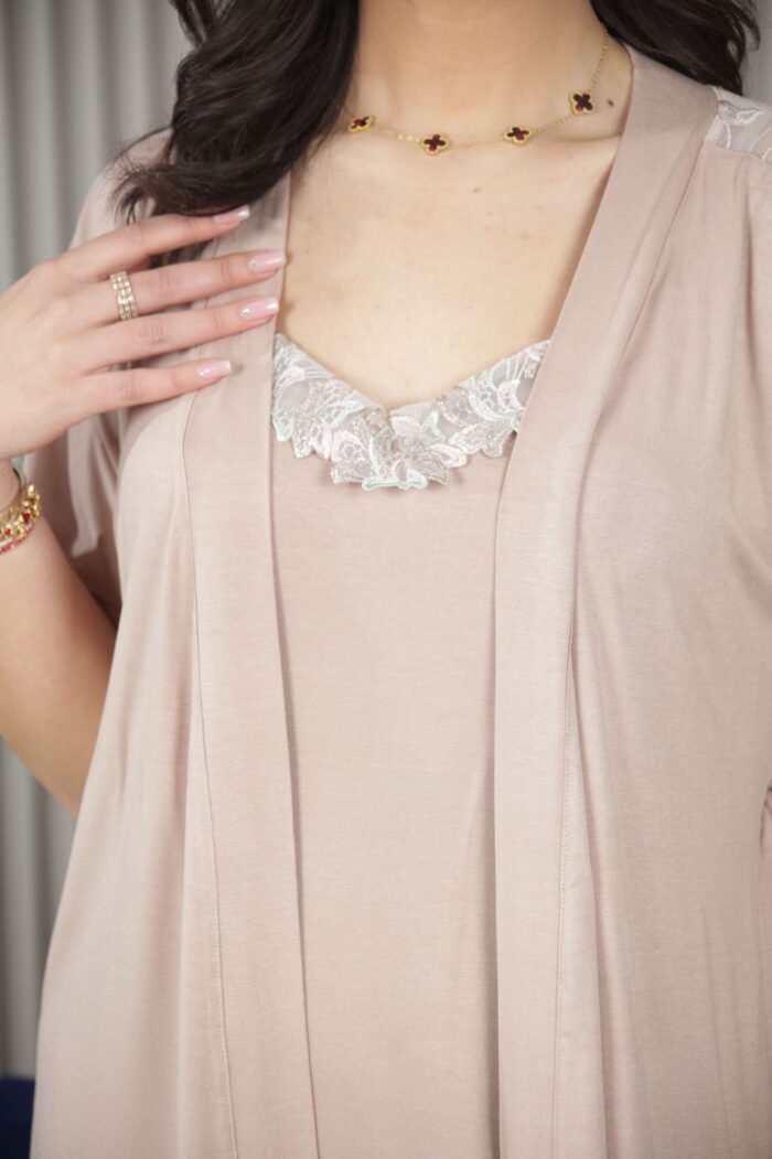 PYJAMA FEMME 4 PC BEIGE – Image 6