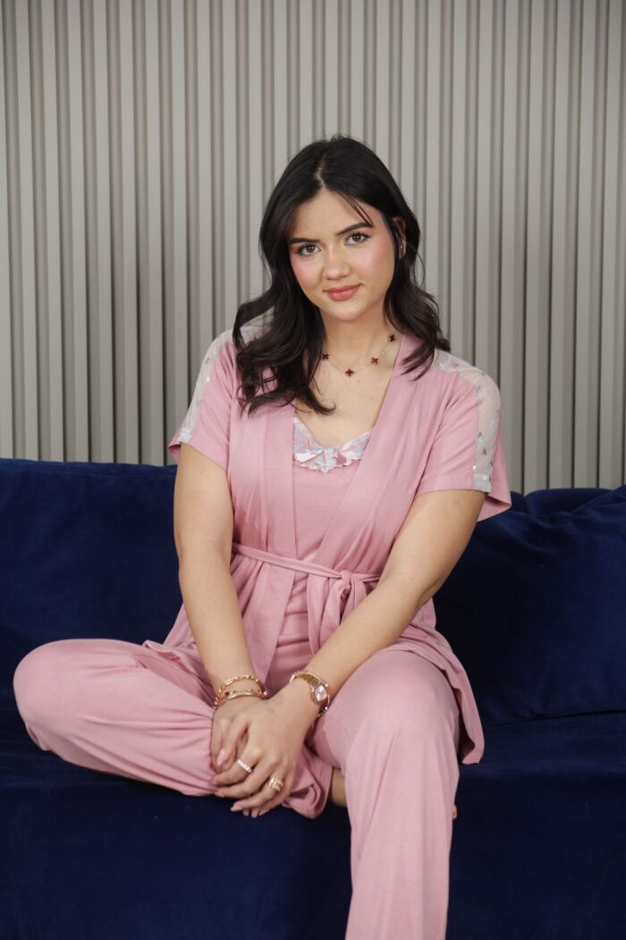 PYJAMA FEMME 4 PC ROSE – Image 5