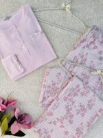 PYJAMA FEMME PULL A BOUTON +PANTALON IMPRIME – Image 2