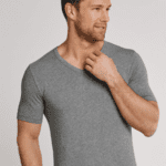 T-shirt homme col V 100% coton peigné sans couture BOB