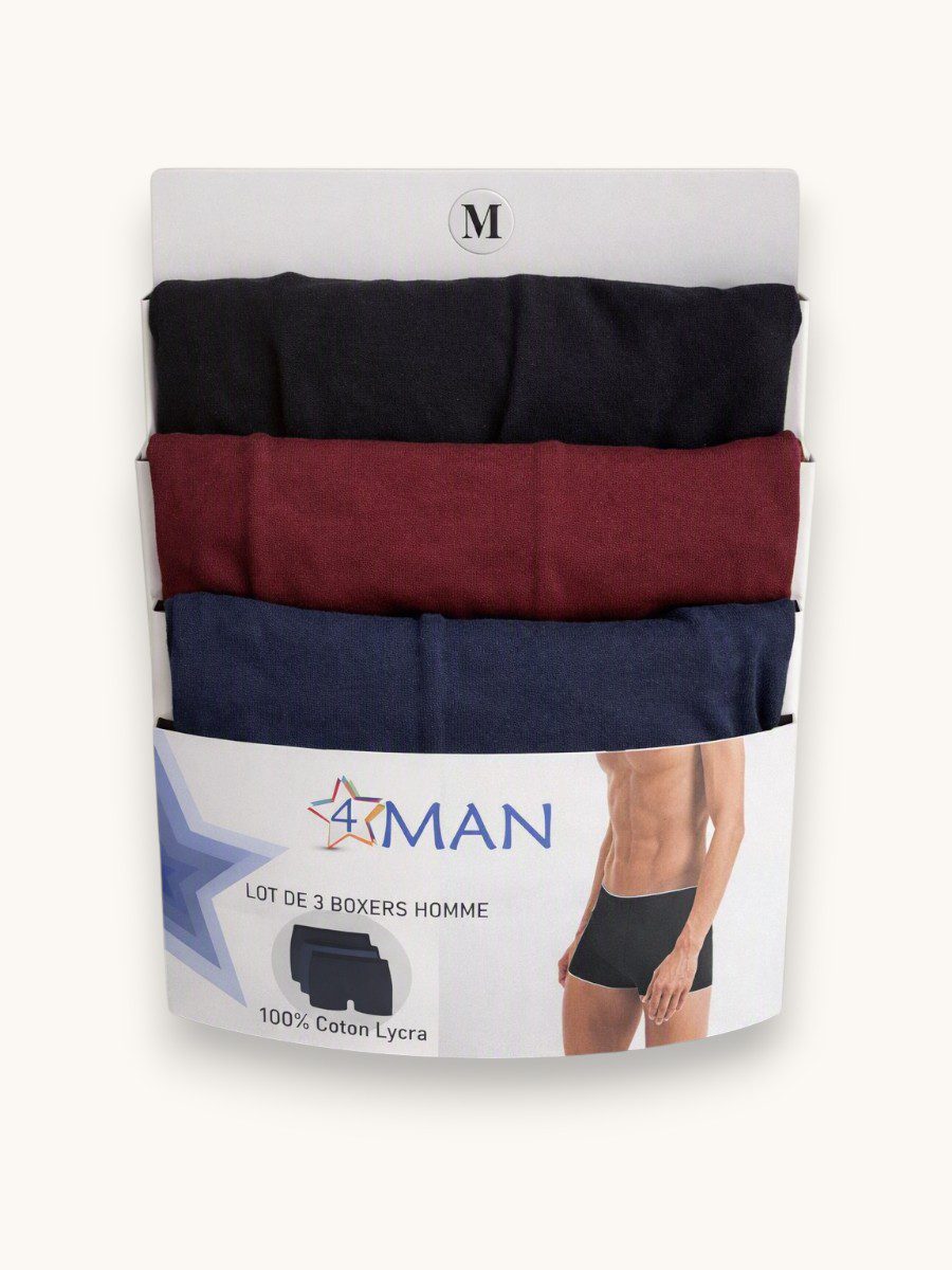 lot de 3 boxers 4MEN Lot de 3 Boxer Homme 4MEN – Image 1