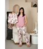 Pyjama 3 pièces – Élégance florale et confort rose