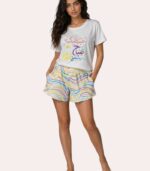 Pyjama femme short pull demie manche
