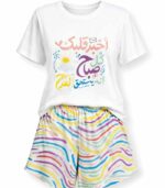Pyjama femme short pull demie manche – Image 2