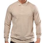 Polo homme piqué 100% coton manche longue