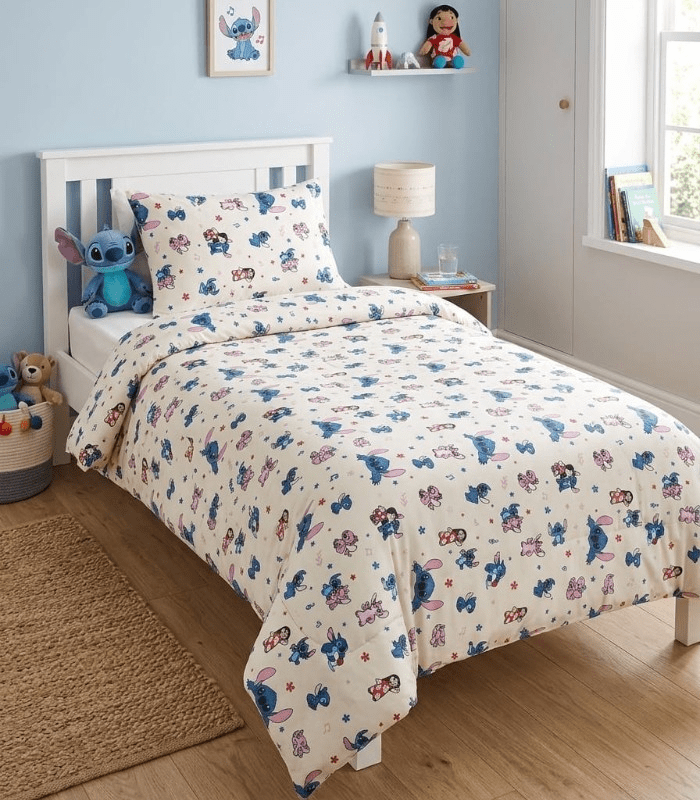 COUETTE STITCH COUETTE UNE PLACE COTON COEUR 145X 235 CM + TAIE STITCH – Image 1