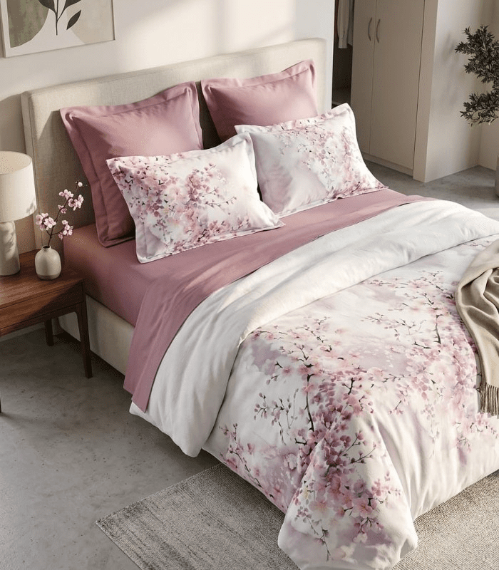 PARURE DE LIT 2 PLACES 100 COTON Parure 2 places en 100 % coton + 4 taies – Image 1